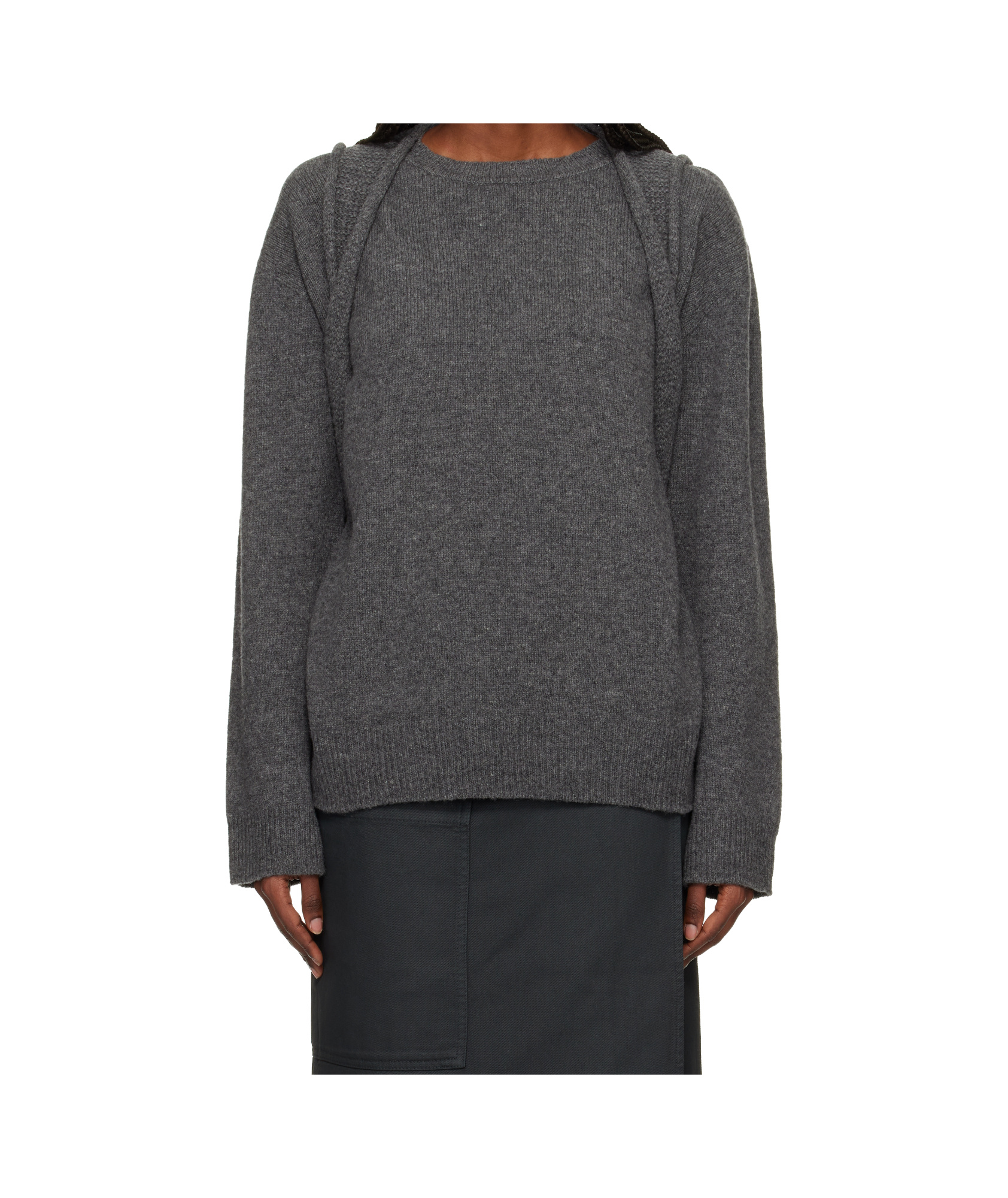 Issey Miyake Backpack Knit Long-sleeve Sweater In Gray