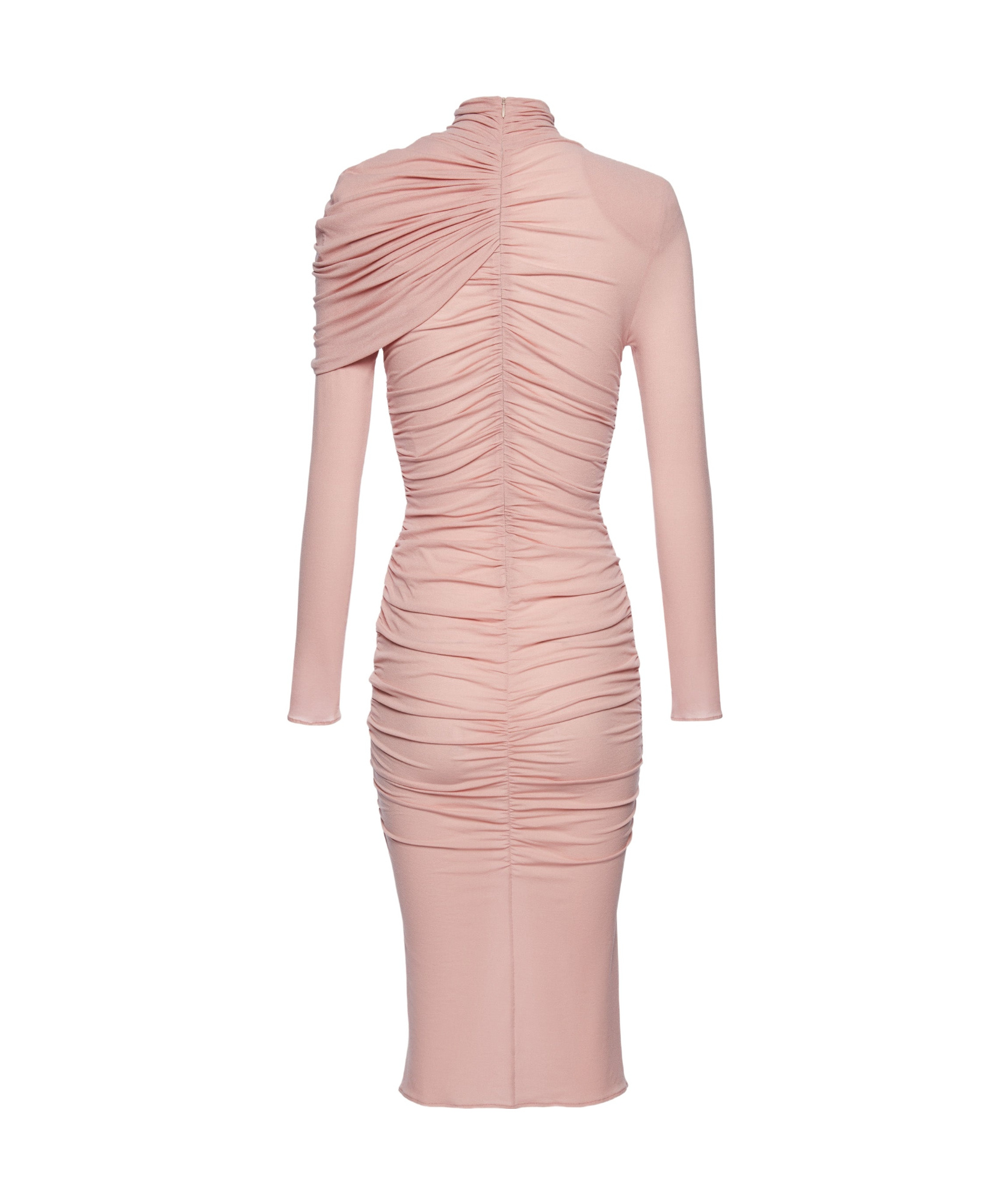 Magda Butrym Abito Midi A Collo Alto Arricciato In Pink