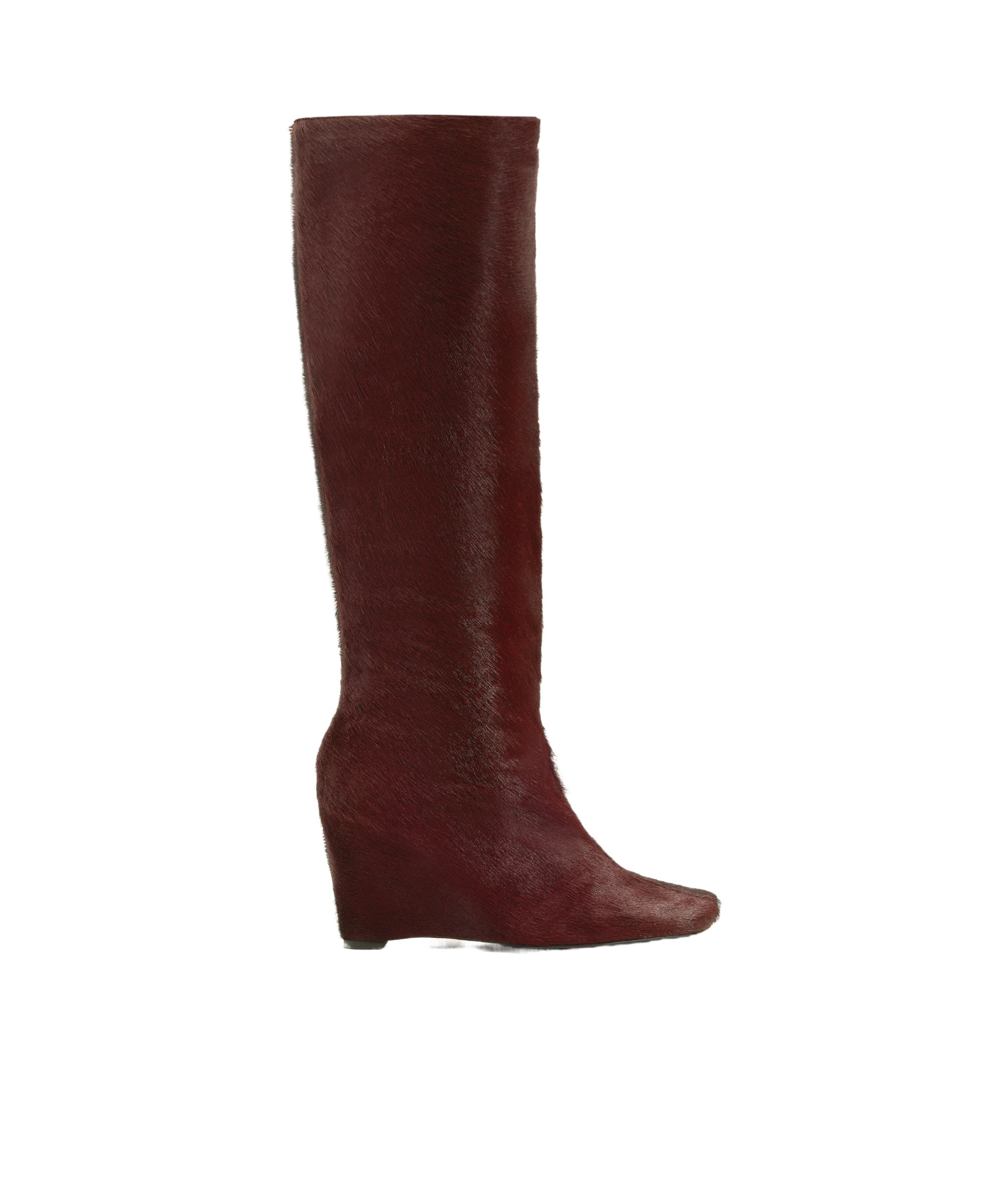 Ami Alexandre Mattiussi Burgundy Leather Bicolor Knee High Boots Red In Red