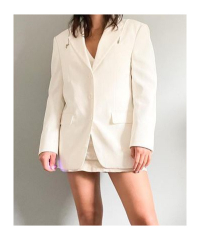 We11 Done Long-sleeved Suit Coat In White