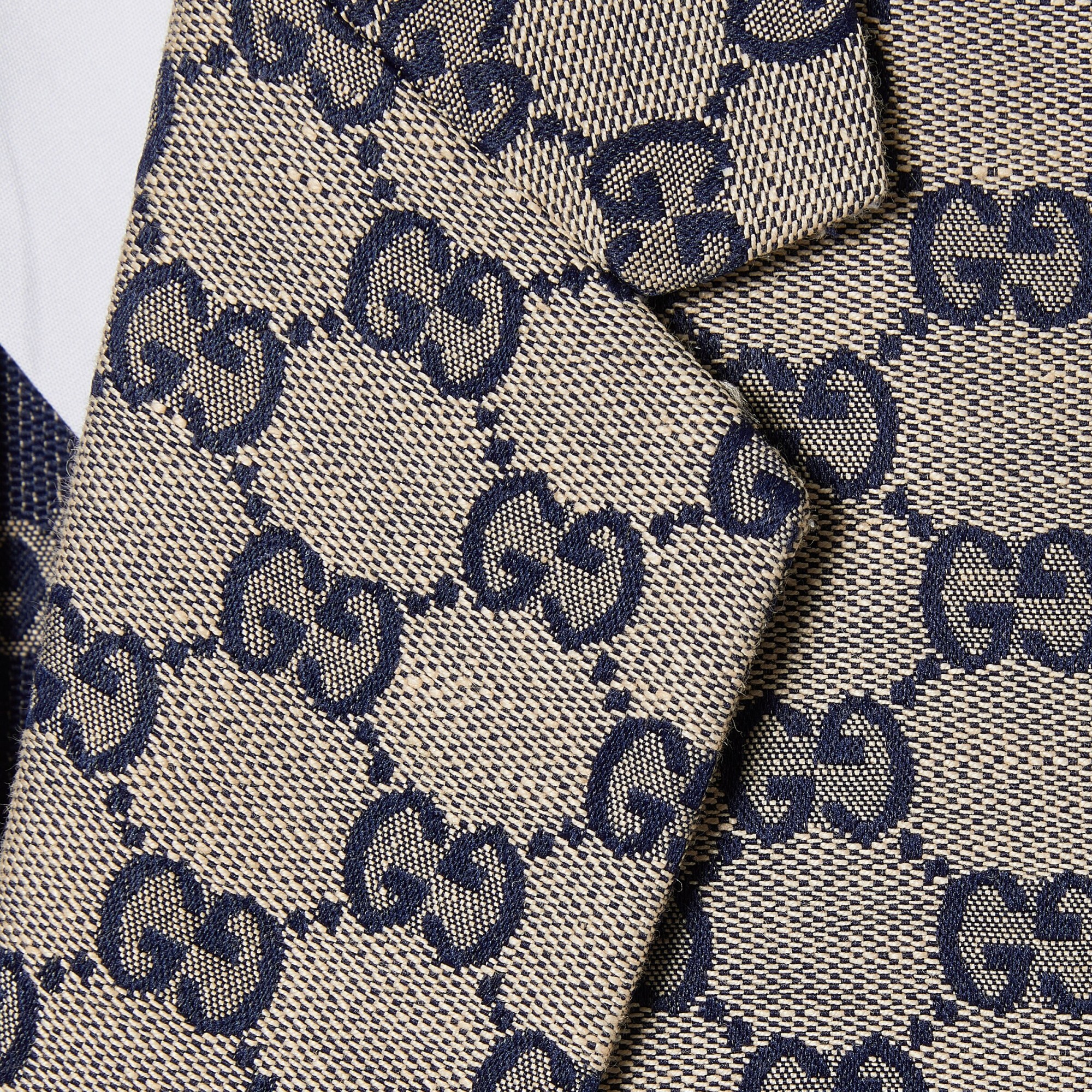 Gucci Blazer Aus Gg Canvas Aus Leinenmischung In Gray