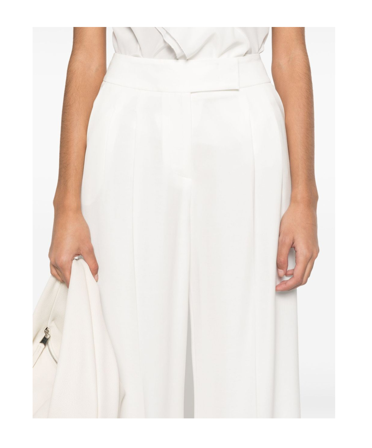 Peserico Cotton Polyester Pants In White