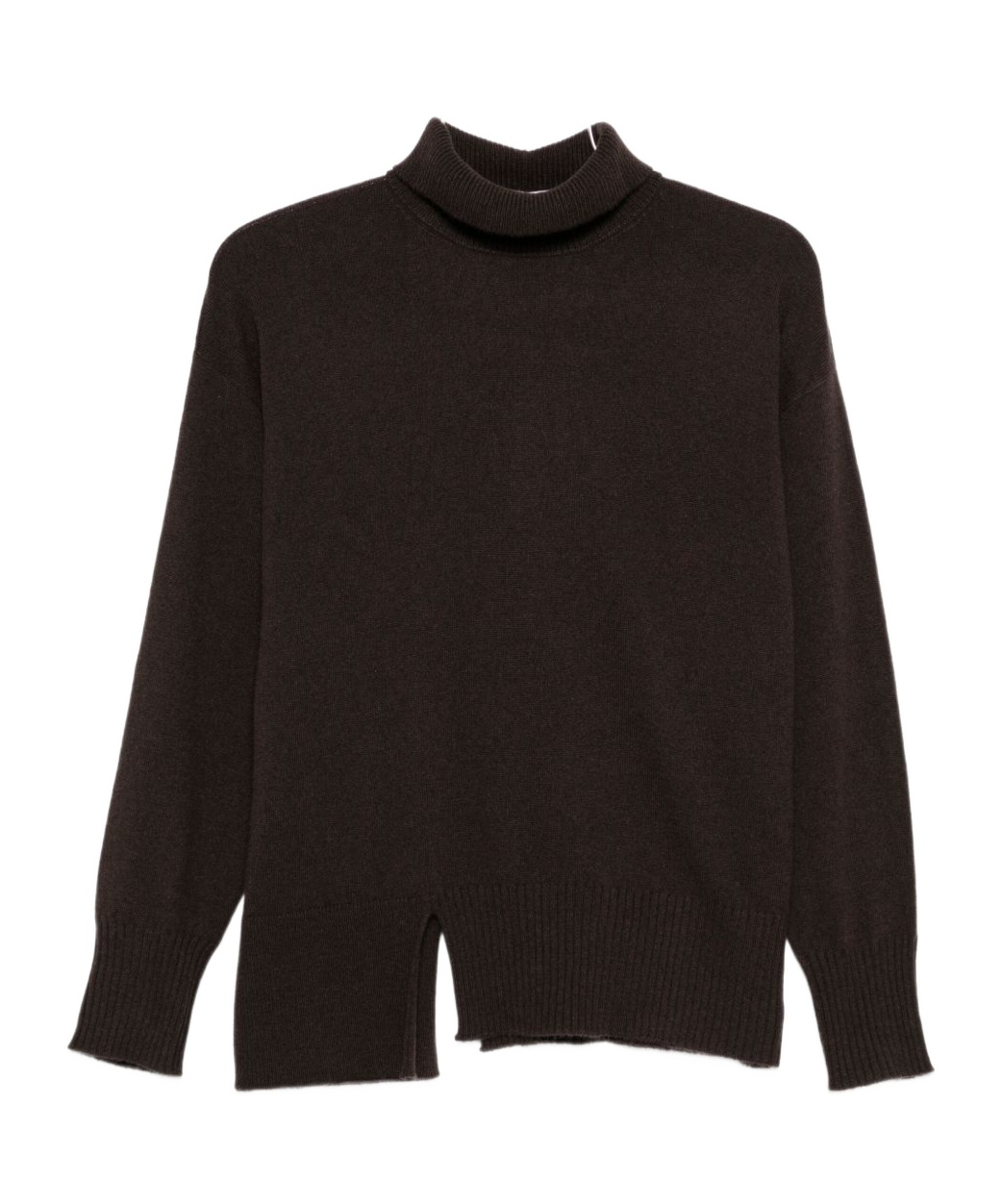 Antonelli Long-sleeved Ribbed Sweater In Brown