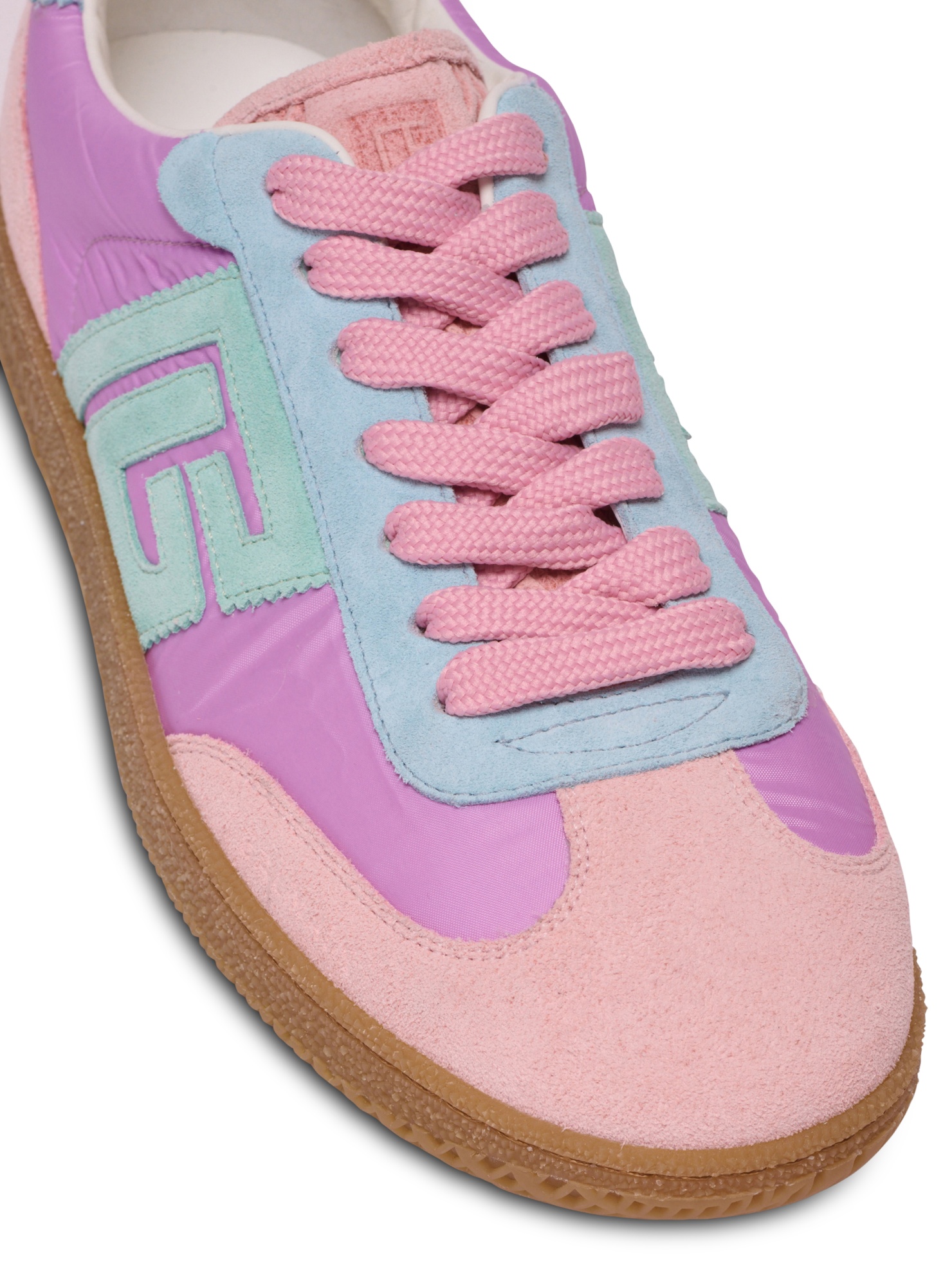 Balmain Swan Suede Rubber Sole Sneakers In Multi