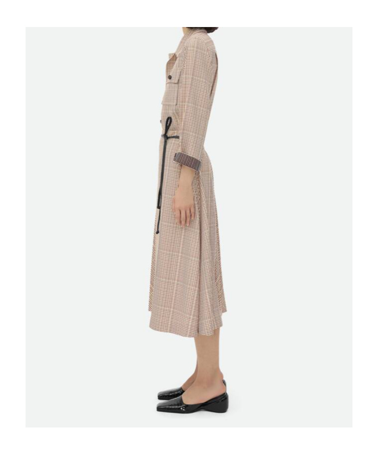 Bottega Veneta Check Skirt In Nude