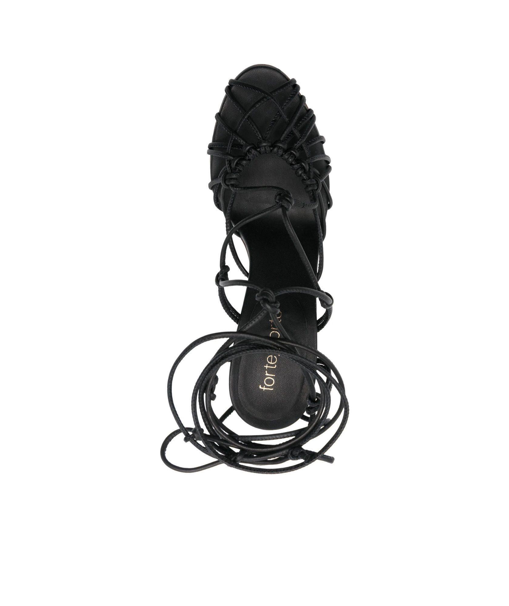 Shop Forte Forte Lace-up High Heel Sandals In Black