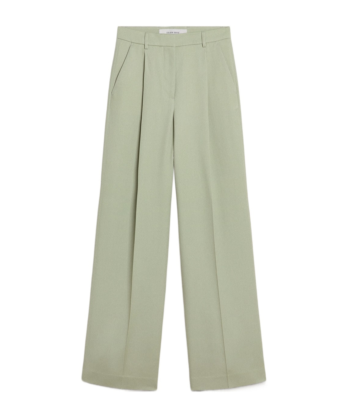 Golden Goose Sage Green Relaxed Fit Trousers With Functional Pockets In Green