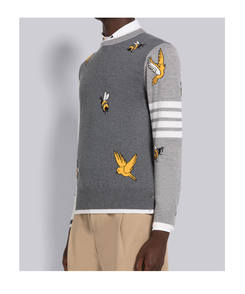 Shop Thom Browne 4-bar Striped Cardigan In Multicolor