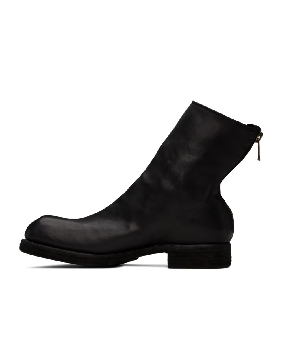 Guidi Square-toed Zippered Boots In Black