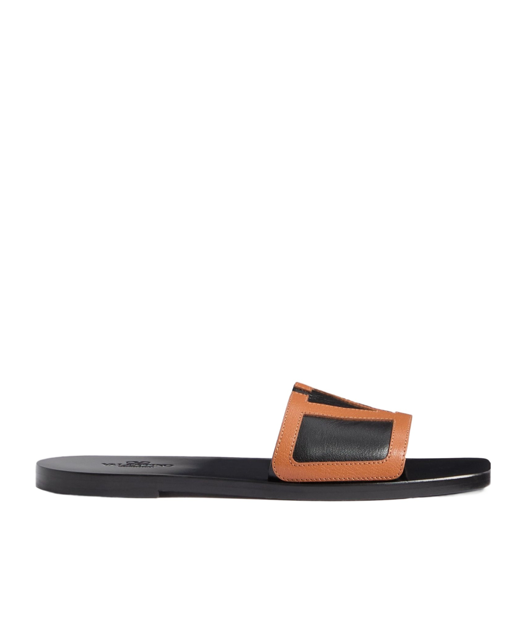Shop Valentino Viva Superstar Slide Sandal In Nappa Leather In Black