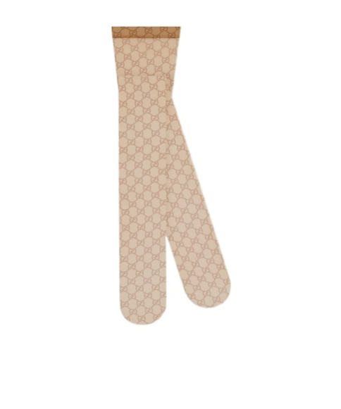 Gucci Printed Stretch Nylon Tights In Sand
