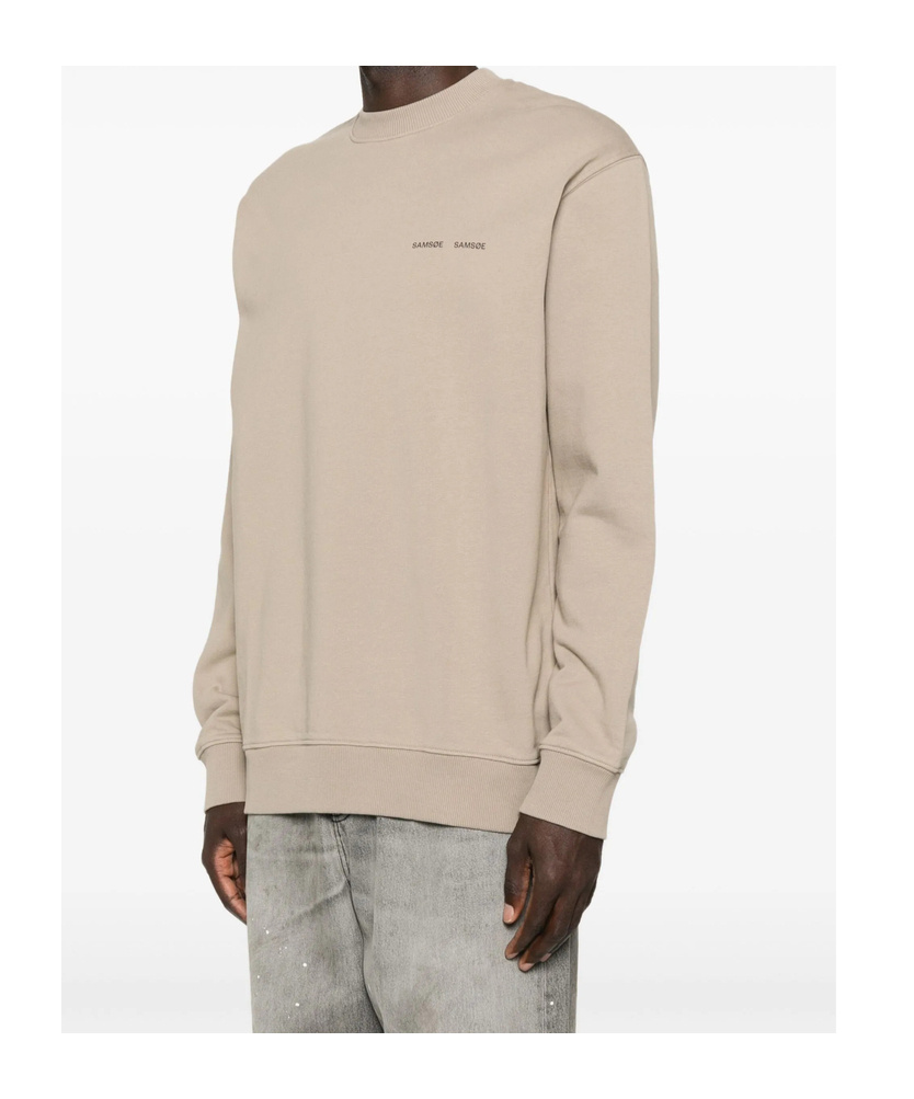 Samsoe & Samsoe Logo Long-sleeved Sweatshirt In Neutral