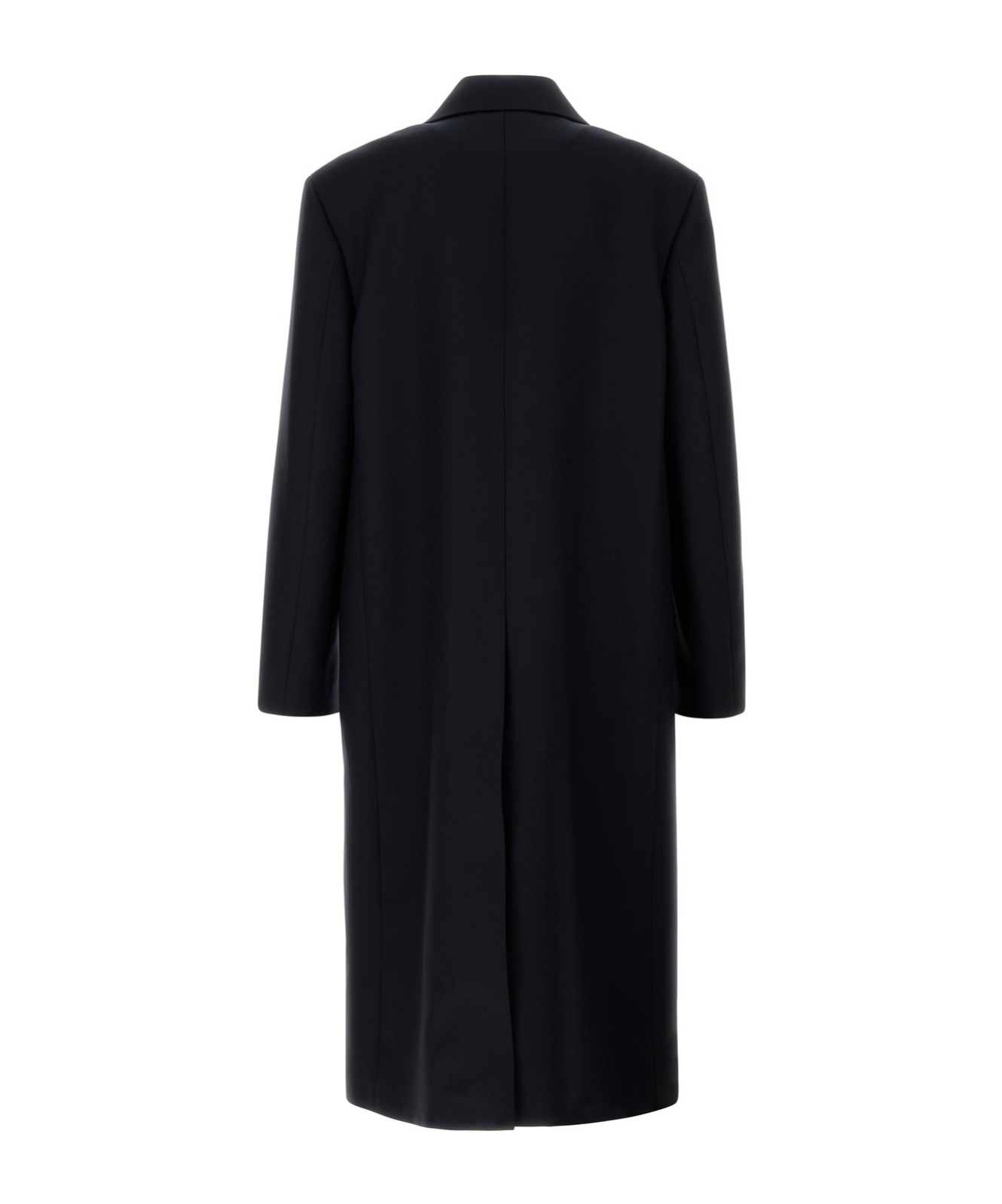 Jil Sander Wool Coat With Front Pockets And Long Length In Black