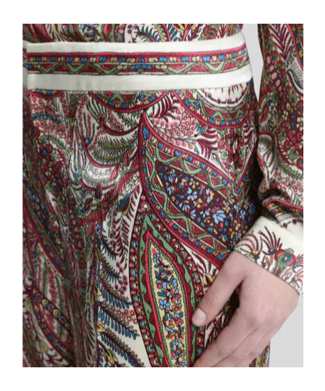 Etro Printed Satin Palazzo Trousers In Multi