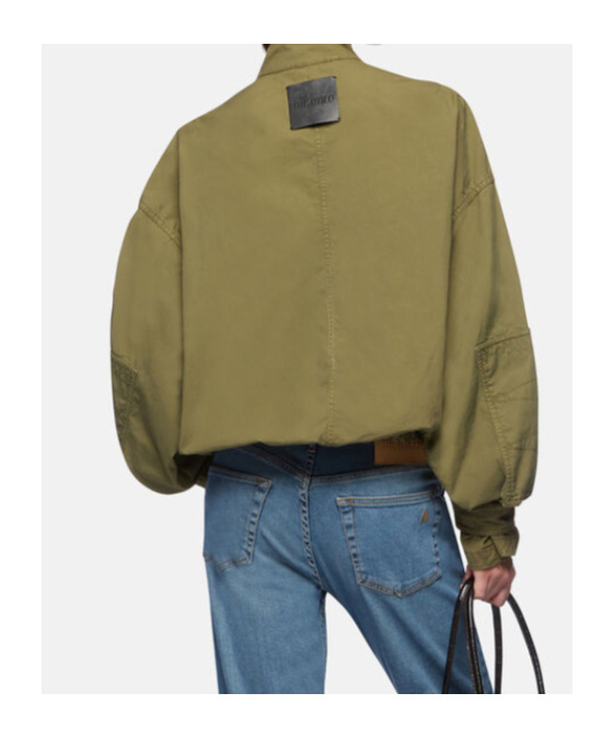 Attico The  Logo Patch Bomber Jacket In Green