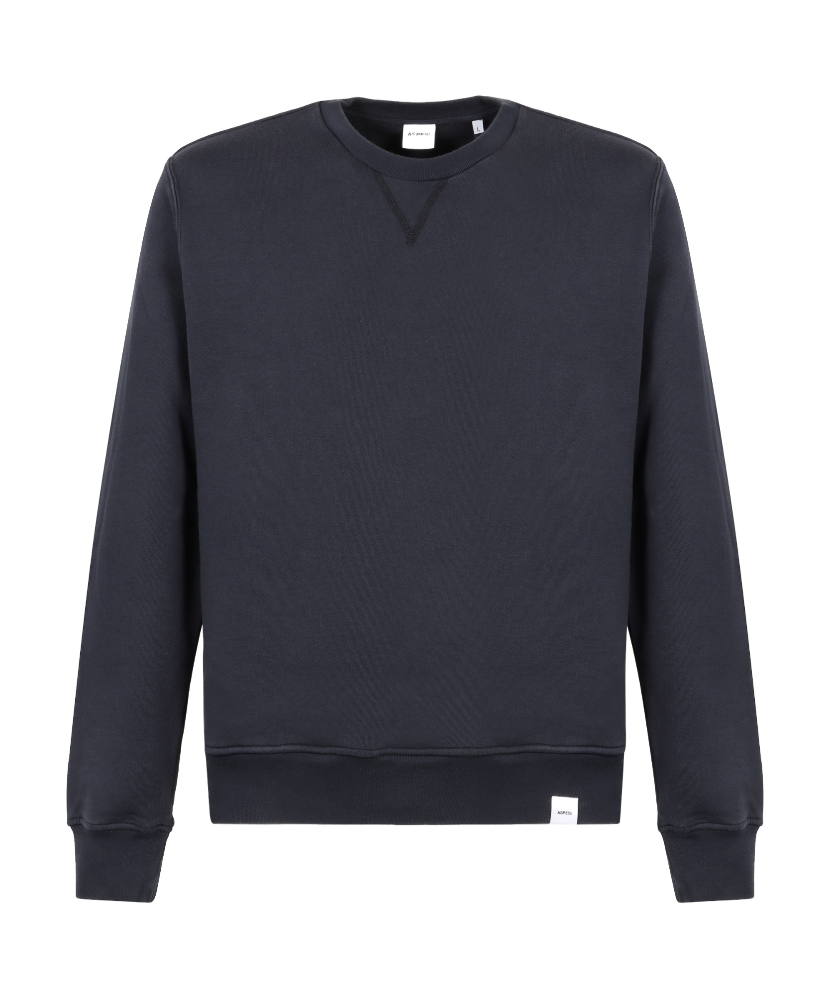 Shop Aspesi Crew Neck Pullover Sweater In Black