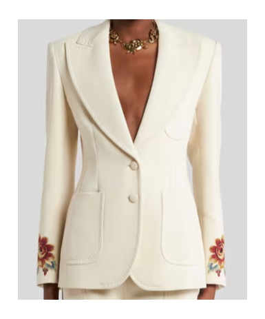 Etro Cool Wool Jacket With Embroidery In Brown