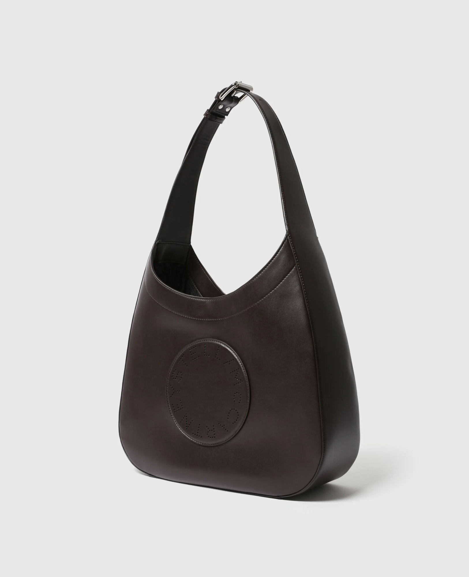 Stella Mccartney Logo Belt Slouchy Hobo Bag In Brown