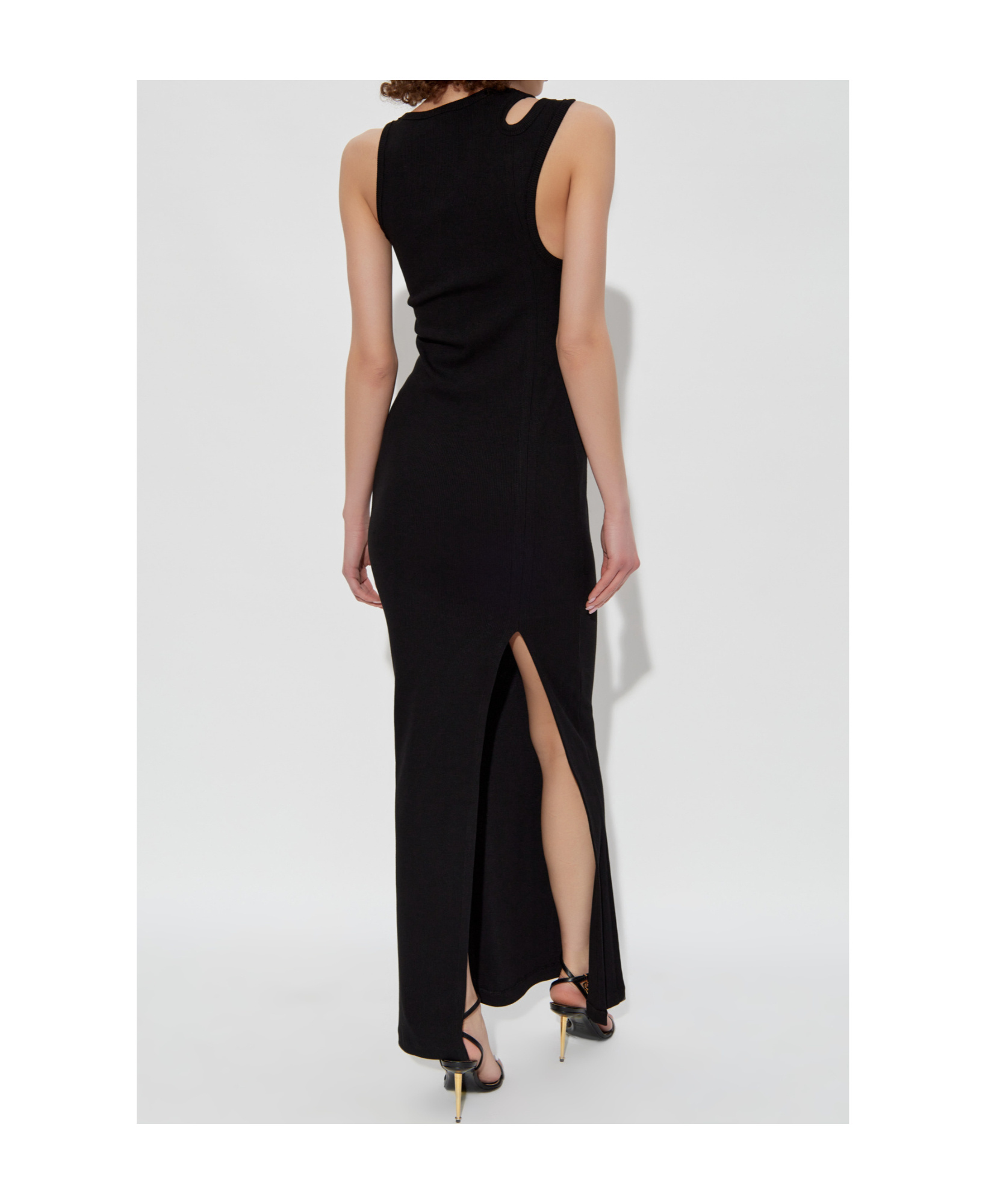 Versace Jeans Rib Suspender Dress In Black