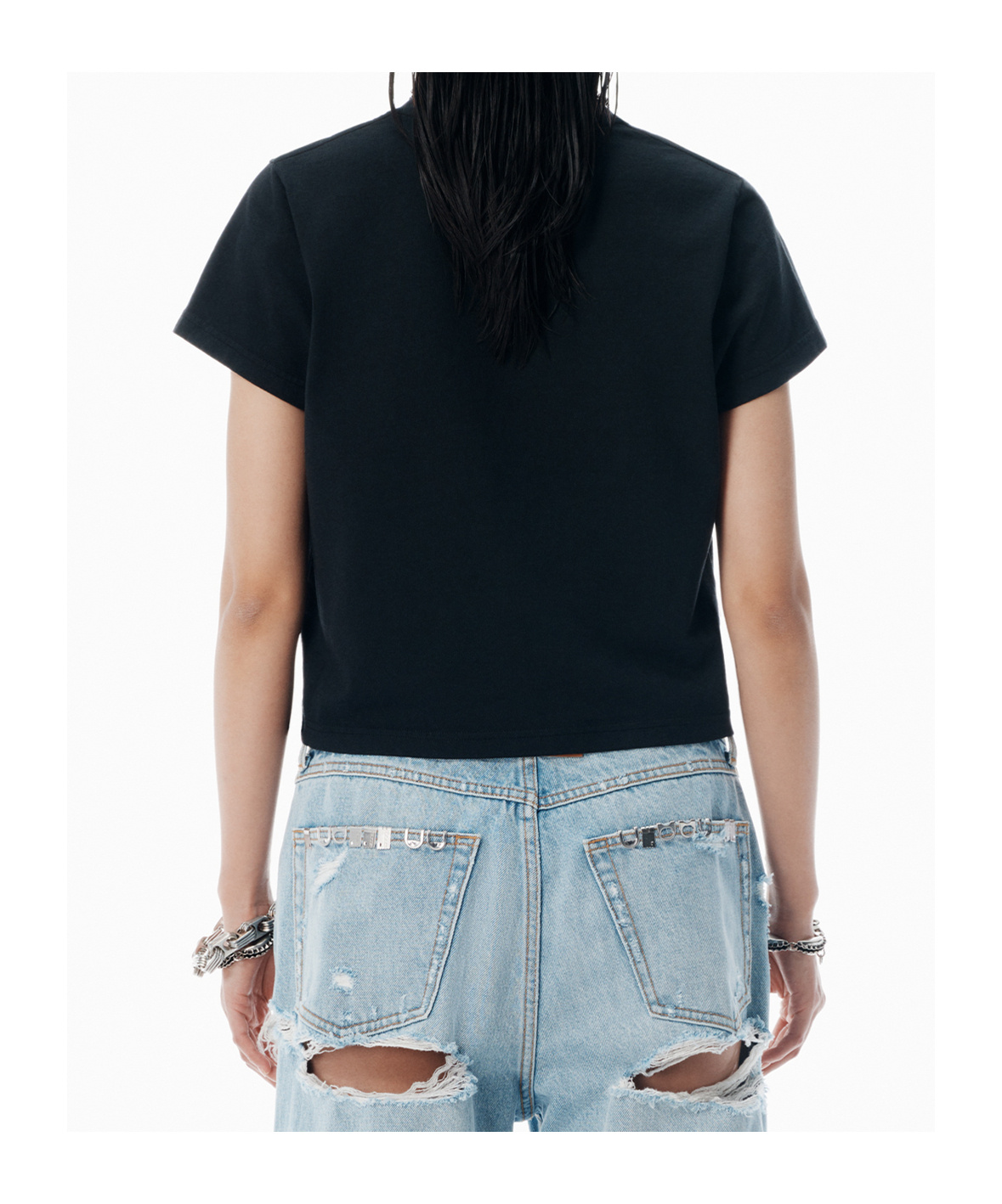 Alexander Wang Crew Neck Short Sleeves Top In Black
