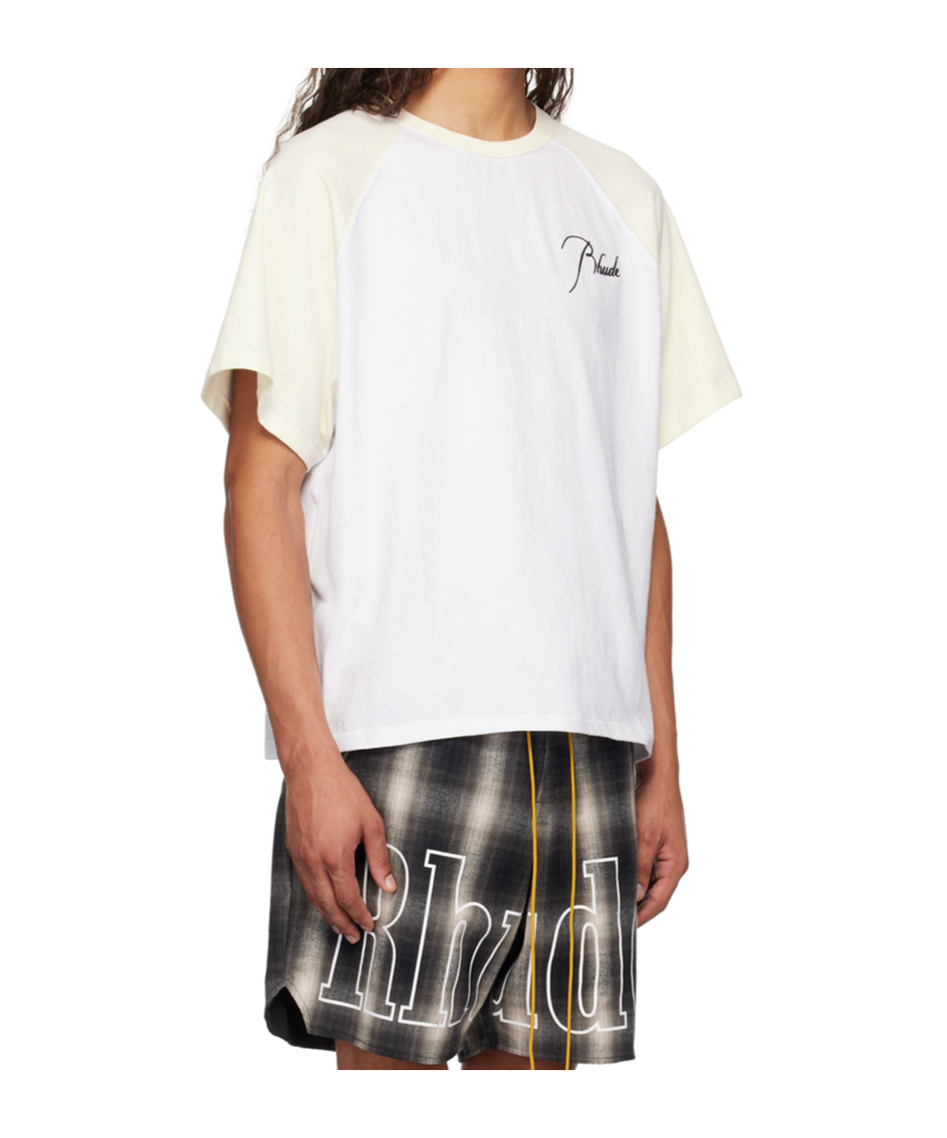 Shop Rhude Logo Raglan T-shirt In White