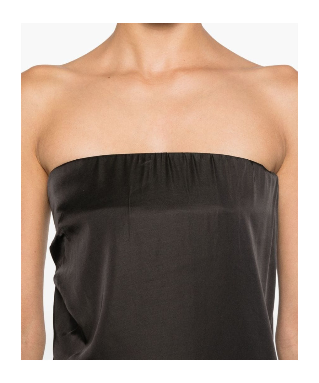 Rick Owens Strapless Long Top In Black