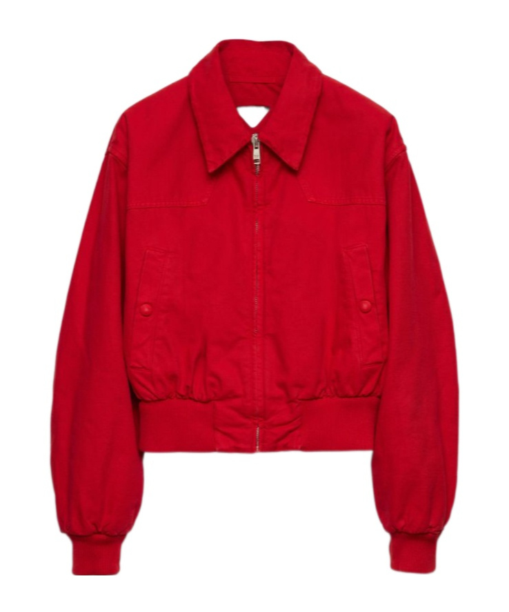 Prada Jackets With Long Sleeves And Ribbed Hem In Red