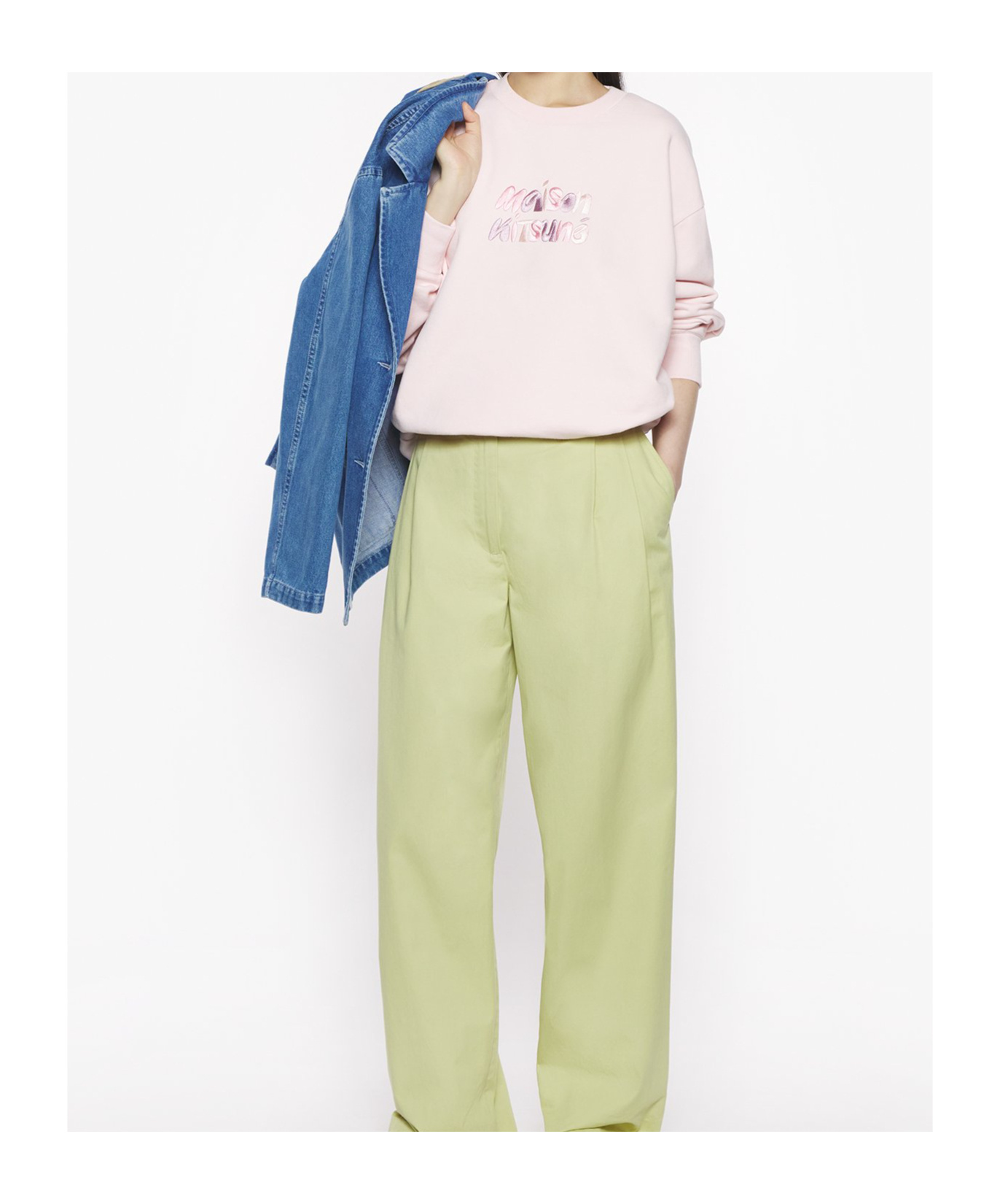 Shop Maison Kitsuné Embroidered-logo Sweatshirt