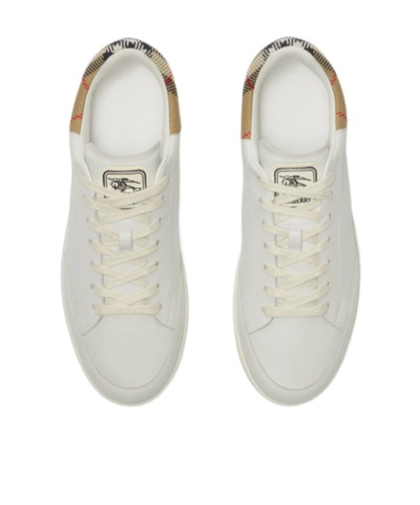 Burberry Low-top Leather Sneakers Round Toe In White