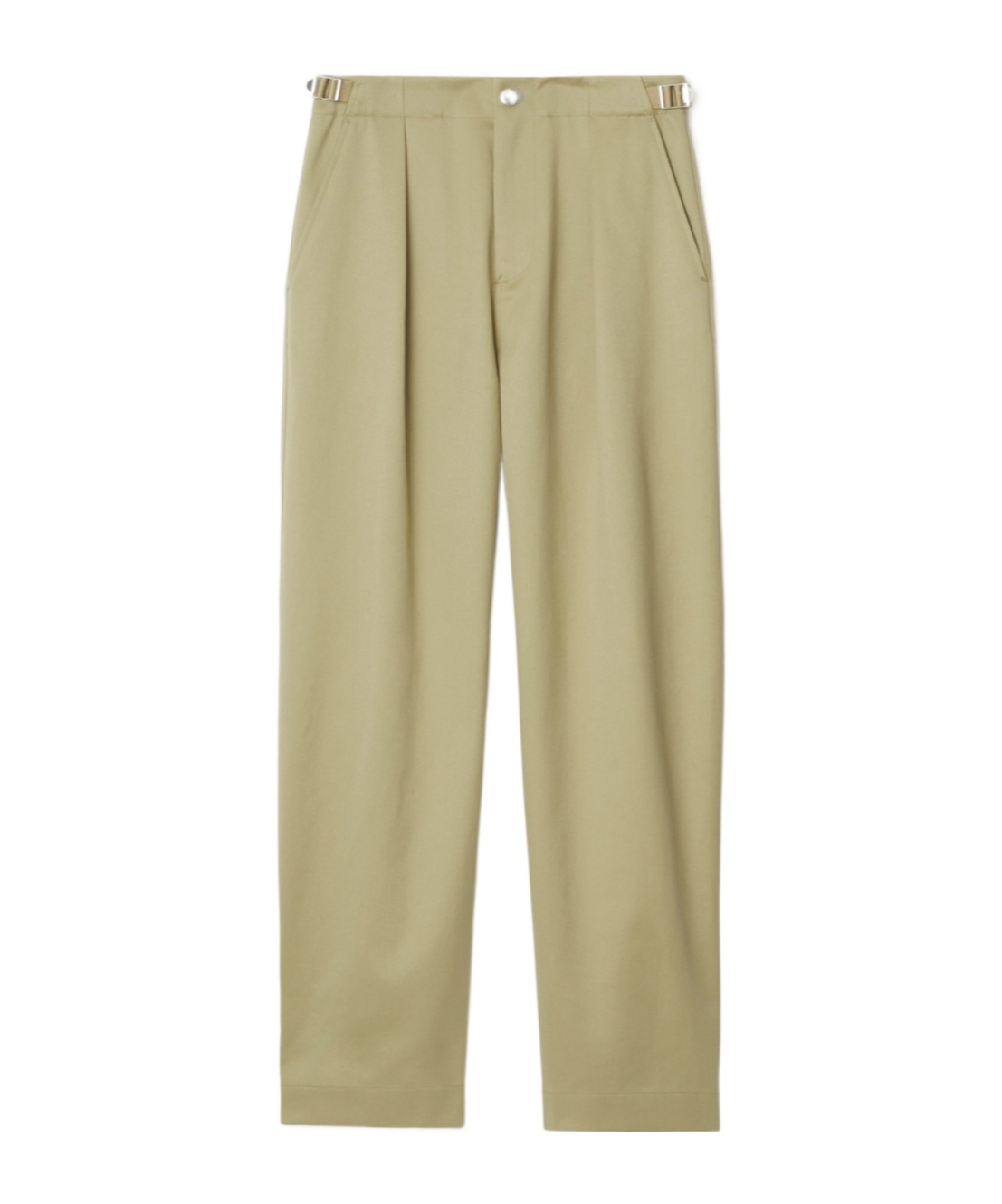 Burberry Adjustable Straps Wide-leg Cotton Pant In Green
