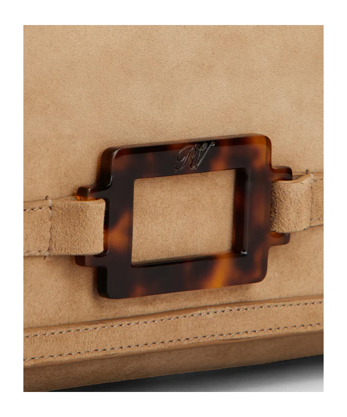 Roger Vivier Belle Vivier Clutch In Suede In Brown