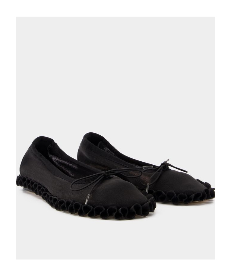 SIMONE ROCHA SIMONE ROCHA FRILLED MESH SLIP-ON BALLET FLATS