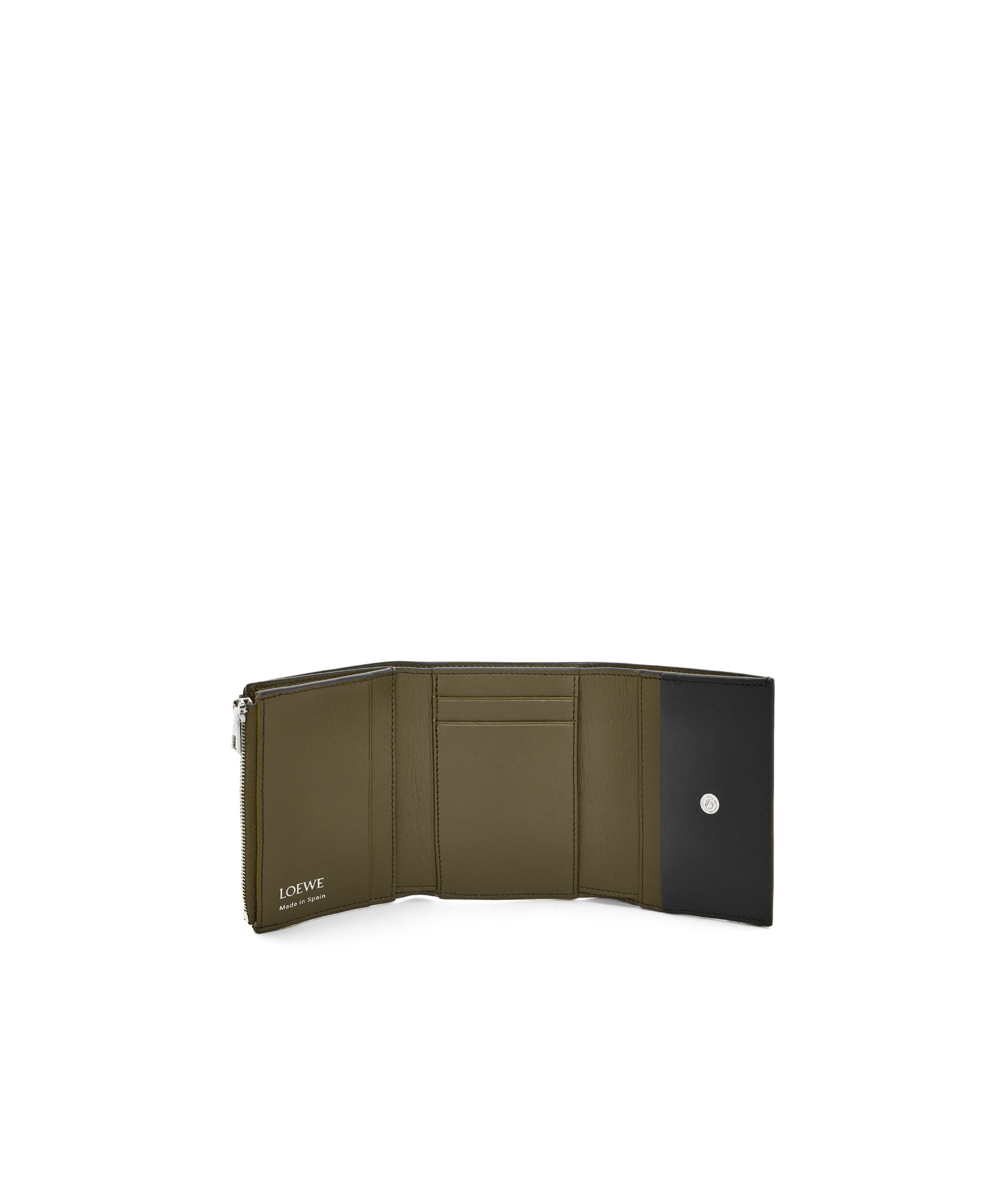 Loewe Zippered Three-fold Wallet In Black
