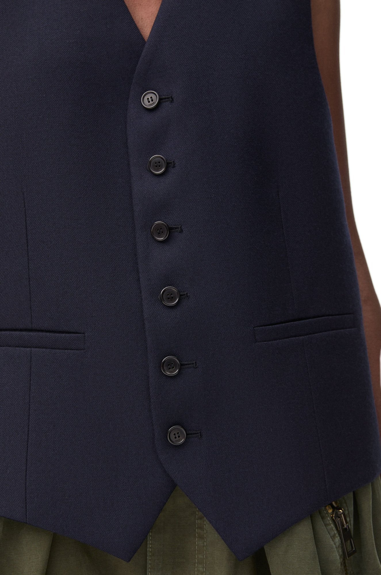 Loewe Wool Sleeveless Vest In Black