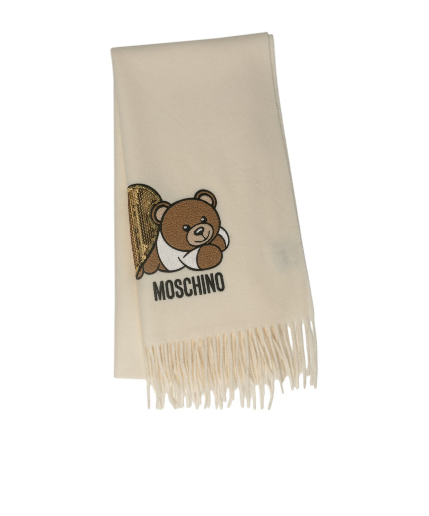 Moschino Fringed Scarf In Green