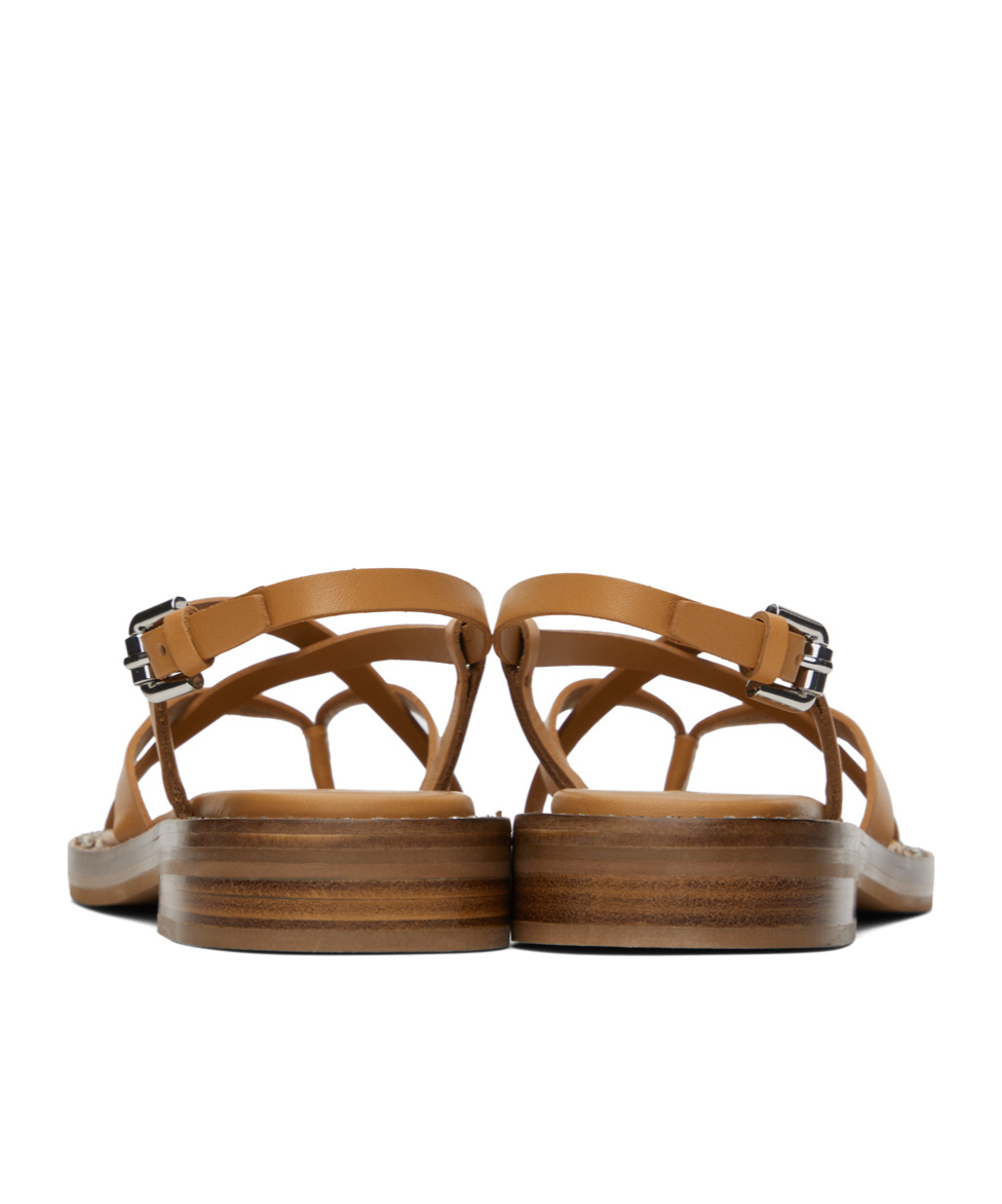 See By Chloé Lynette Cross-strap Flat Sandals In Brown