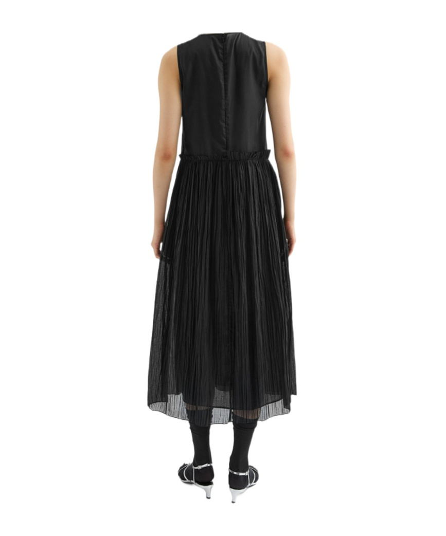 Jil Sander Pleated Dress In Black