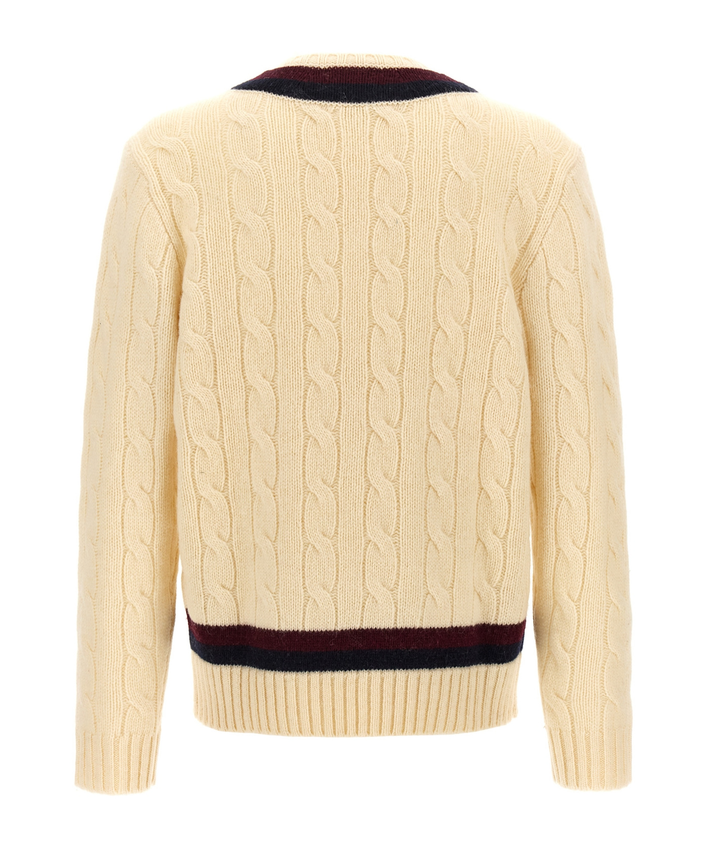 Shop Polo Ralph Lauren Long Sleeve Wool Sweater In Nude