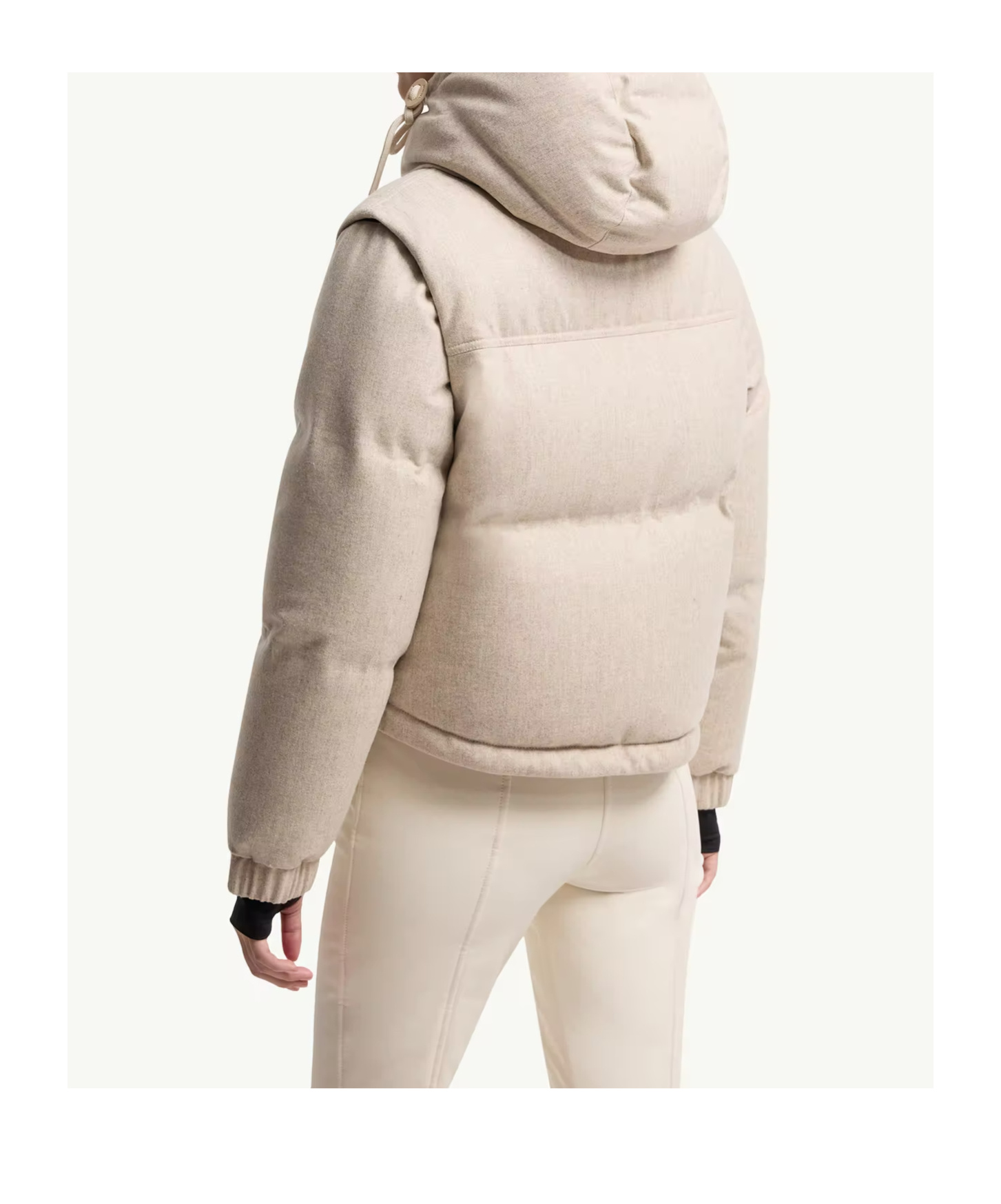 Moncler Yintab Hooded Wool Down Ski Jacket In Neutral