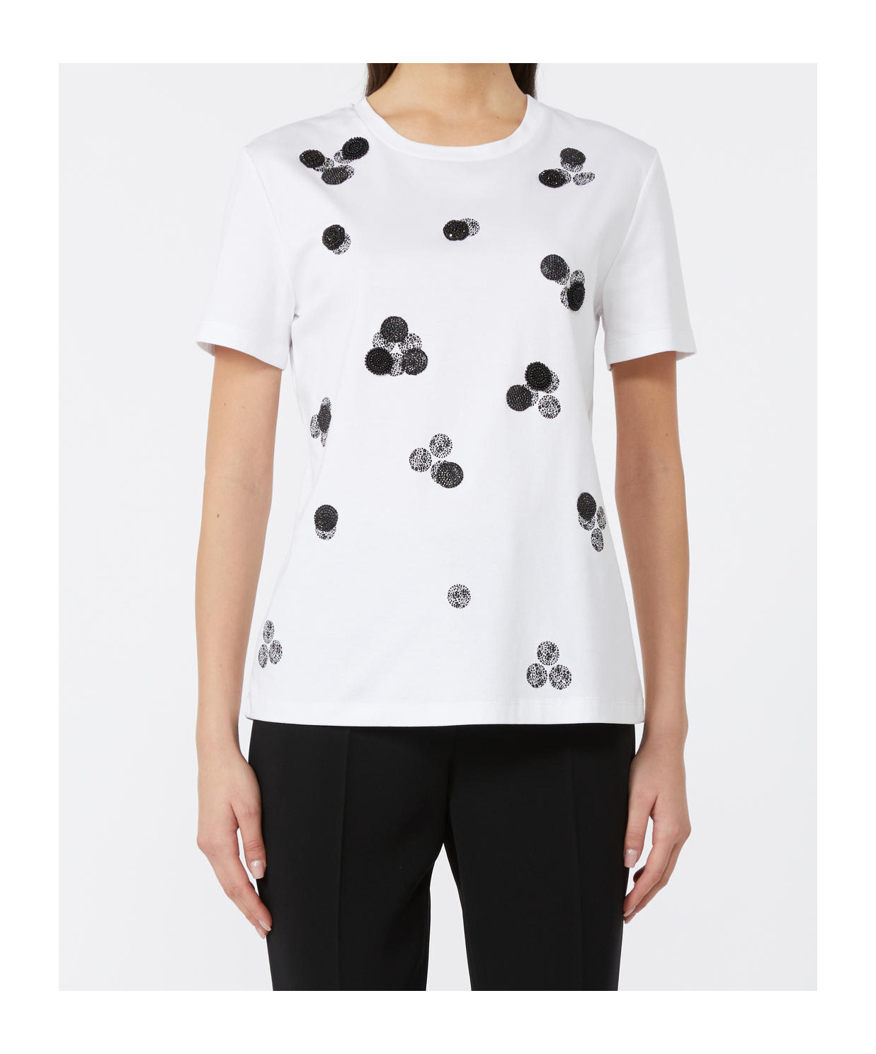 Max Mara Crew Neck T-shirt In White