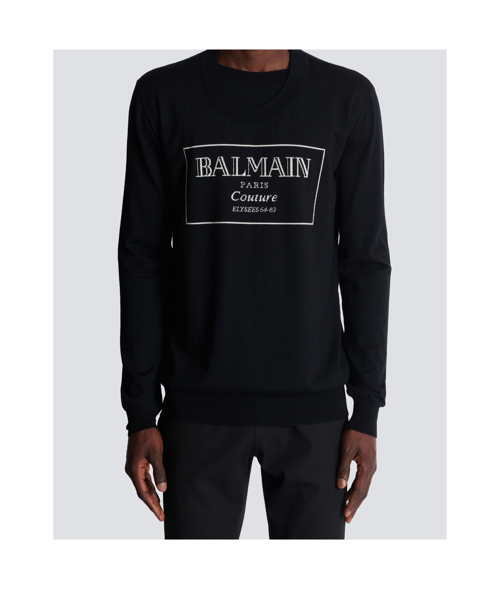 Balmain High Fashion Knit Sweater In Black