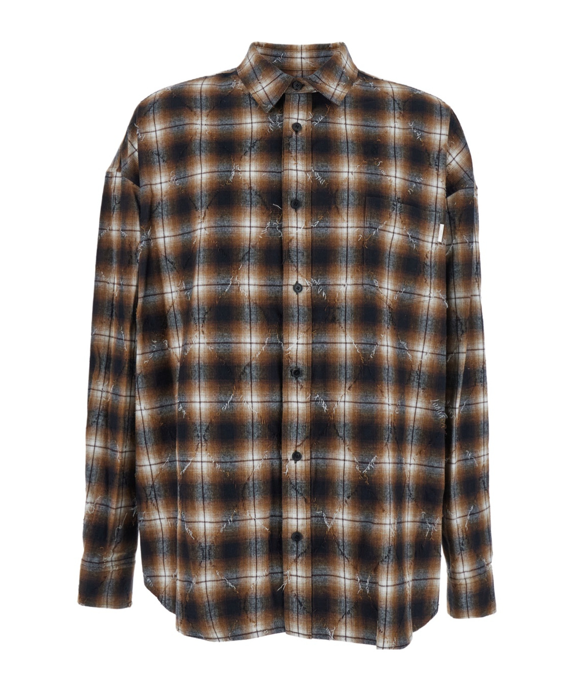 Juunj Argyle Damaged Check Loose Fit Shirts In Multi