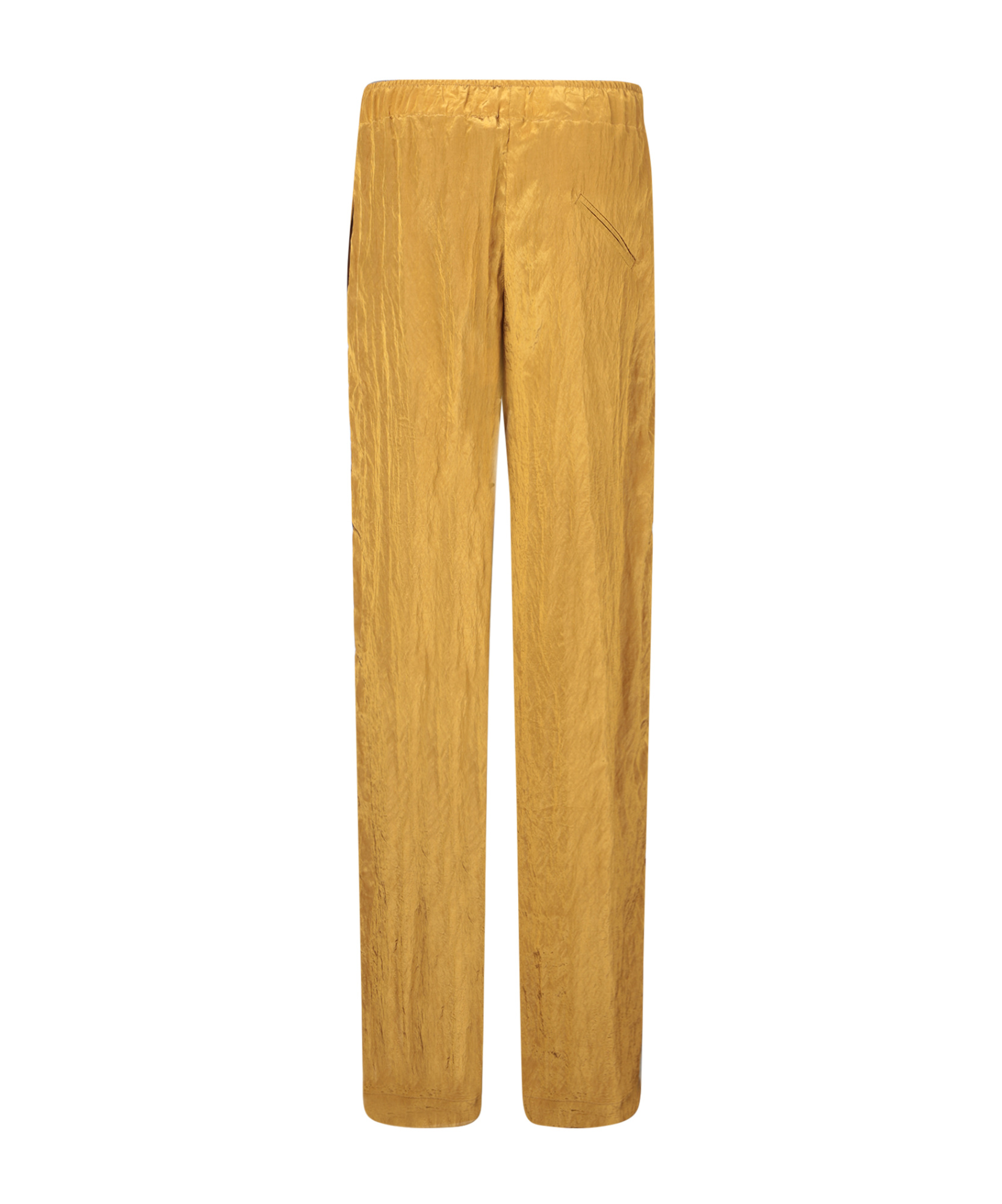 Federica Tosi Crinkled Elastic Brown Trousers In Yellow