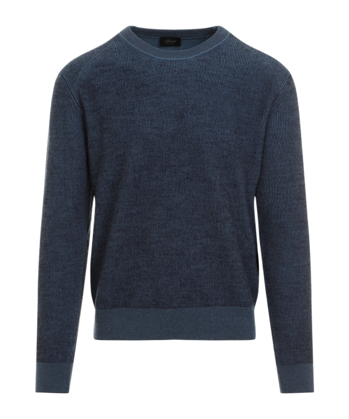 Brioni Round-collar Ribbed Knitted Pullover In Black
