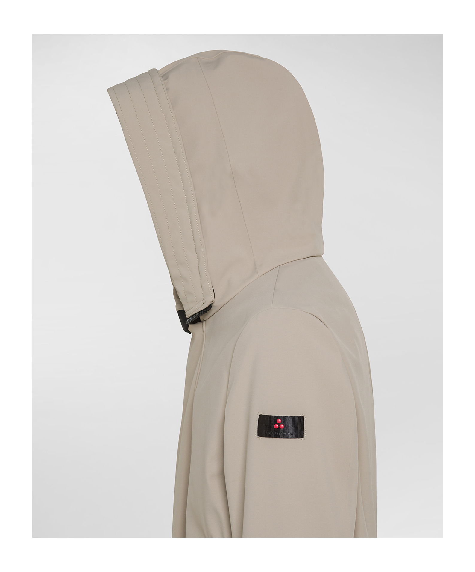 Peuterey Hooded Drawstring Parka Coat In Nude