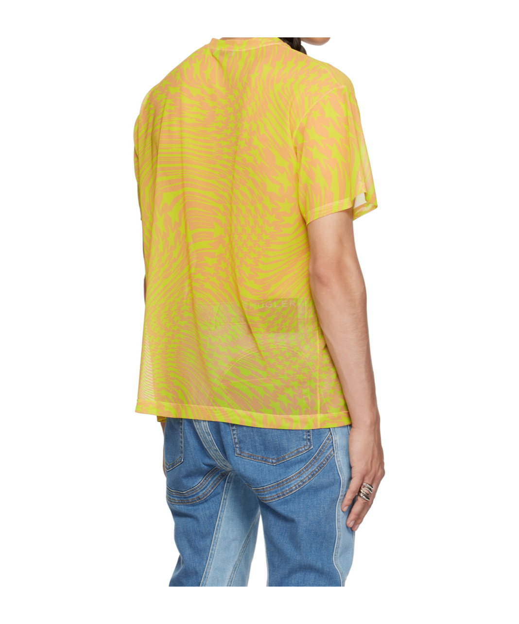 Mugler Star Printed T-shirt In Yellow