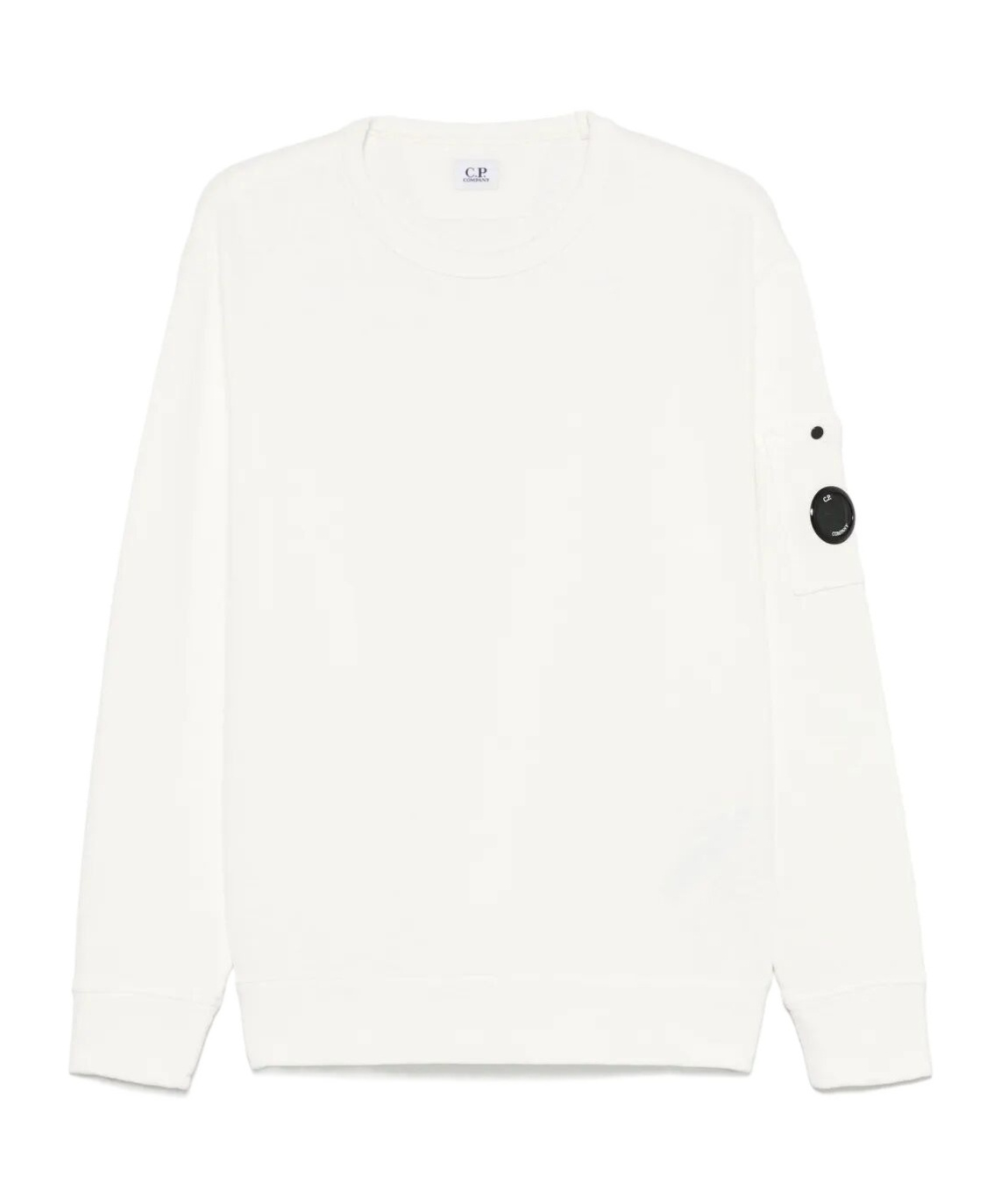 C.p. Company Felpa Girocollo Diagonal Raised In White