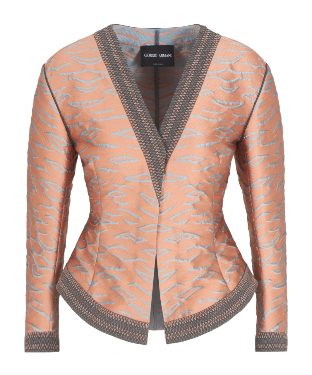 Giorgio Armani Short Jacket In A Jacquard Silk Blend In Pink