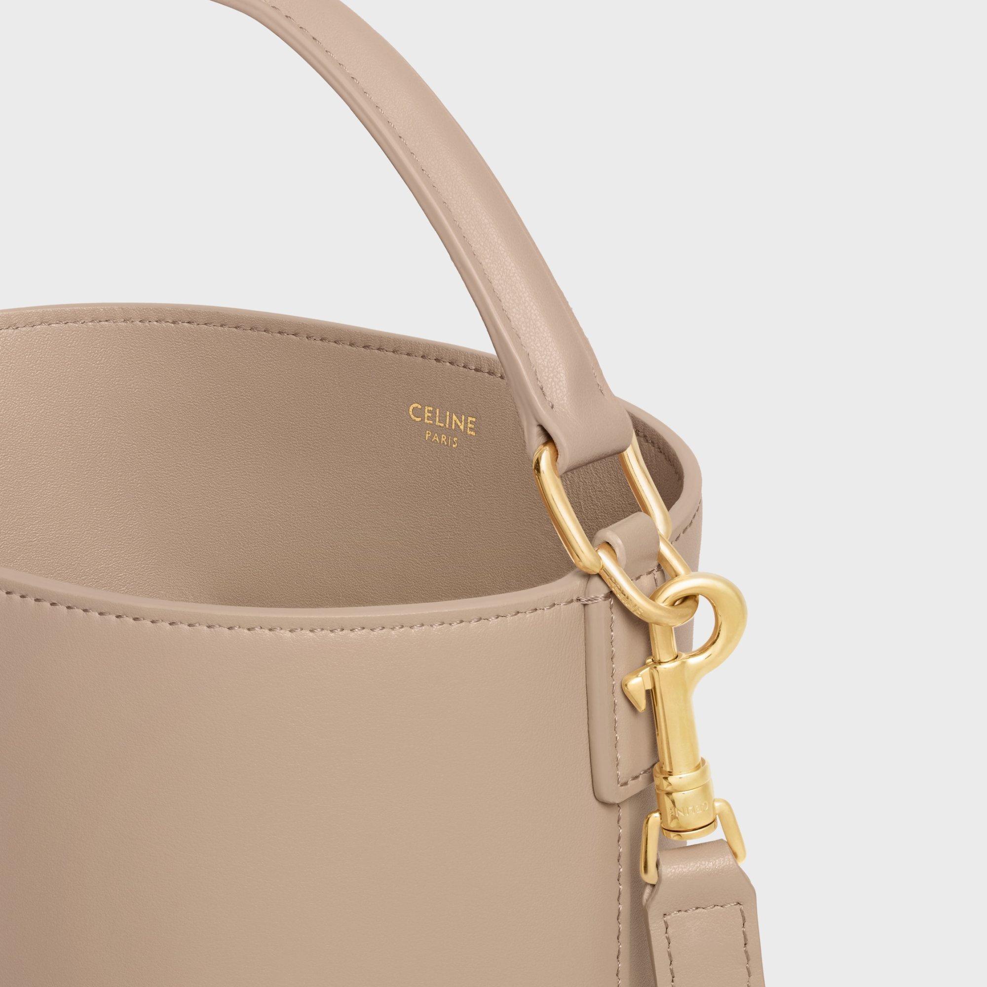Celine Small Bucket Louise In Smooth Calfskin In Neutral