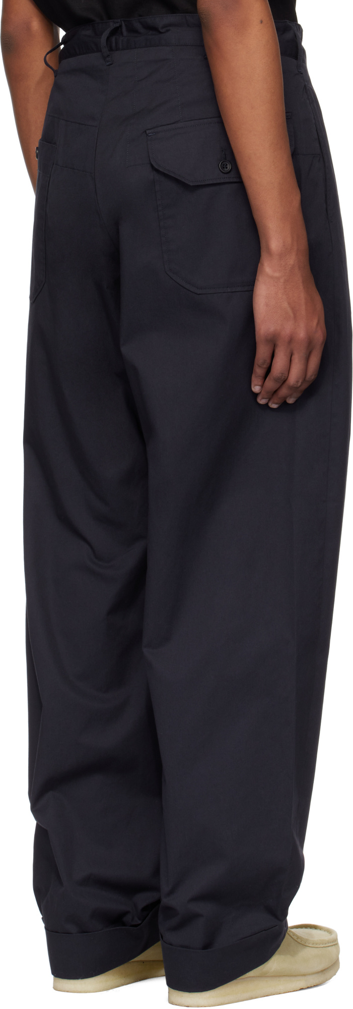 Engineered Garments Casual Pants With Belt Loops In Navy Blue